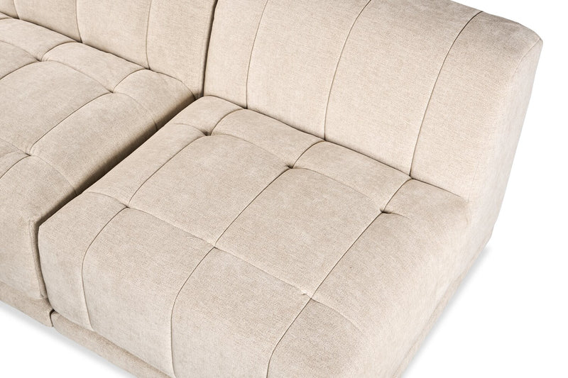 Kort & Co. Oaklyn Modular 5-Piece Fabric Armless Sectional with Tufted Seat Cushions - Beige