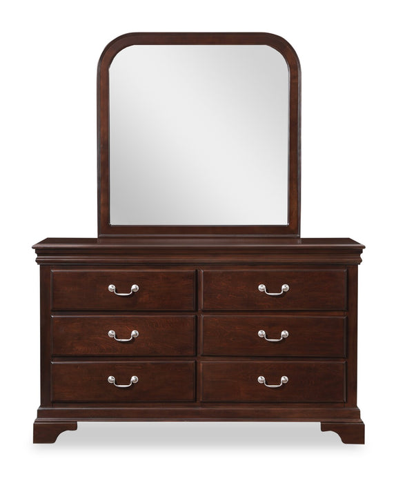 Marco Bedroom 6-Drawer Dresser, 58\"W x 35\"H - Cherry Brown