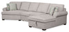 Scott Living Haven 3-Piece Left-Facing Chenille Fabric Cuddler Sleeper Sectional with Storage - Grey | Sofa-lit sectionnel enveloppant de gauche Haven de Scott Living 3 pièces en tissu de chenille avec rangement - gris