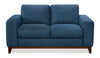 River 63.3" Linen-Look Fabric Loveseat with Wood Base and Legs - Blue | Causeuse River de 63,3 po en tissu d’apparence lin avec base et pattes en bois - bleue