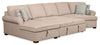 Scott Living Haven 3-Piece Right-Facing Chenille Fabric Cuddler Sleeper Sectional with Storage - Taupe | Sofa-lit sectionnel enveloppant de droite Haven de Scott Living 3 pièces en tissu de chenille avec rangement - taupe