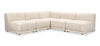 Kort & Co. Oaklyn Modular 5-Piece Fabric Armless Sectional with Tufted Seat Cushions - Beige | Sofa sectionnel modulaire sans accoudoirs Oaklyn de Kort & Co. 5 pièces en tissu avec coussins de siège capitonnés - beige