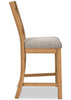 Archer Counter-Height Dining Chair with Fabric Seat, Cross-back - Light Brown | Chaise de salle à manger Archer de hauteur comptoir avec siège en tissu et dossier entrecroisé - brun clair