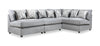 Scott Living Evolve Modular 4-Piece Linen-Look Fabric Sectional with Feather Down Cushions - Grey | Sofa sectionnel modulaire Evolve de Scott Living 4 pièces en tissu d’apparence lin avec coussins en duvet et plumes - gris
