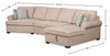 Scott Living Haven 3-Piece Left-Facing Chenille Fabric Cuddler Sleeper Sectional with Storage - Taupe | Sofa-lit sectionnel enveloppant de gauche Haven de Scott Living 3 pièces en tissu de chenille avec rangement - taupe