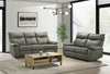 Matteo 64" Genuine Leather Power Reclining Loveseat - Aviarah Grey | Causeuse à inclinaison électrique Matteo de 64 po en cuir véritable - gris Aviarah