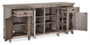 Wesley 70" Traditional TV Stand with Storage and Cable Management for TVs up to 75" - Dovetail Grey | Meuble pour téléviseur traditionnel Wesley de 70 po avec rangement et système de gestion des câbles