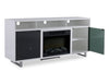 Ignatius Modern 3-Piece Entertainment Centre with Electric Fireplace and Storage for TVs up to 70"- White | Meuble audio-vidéo moderne Ignatius 3 pièces avec foyer électrique et rangement pour téléviseurs jusqu’à 70 po - blanc