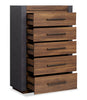 Scott Living Dante Bedroom Chest of Drawers, 5-Drawer, 36"W x 52.4"H - Brown | Commode verticale Dante de Scott Living de 36 po (L) x 52,4 po (H) à 5 tiroirs pour la chambre à coucher - brune
