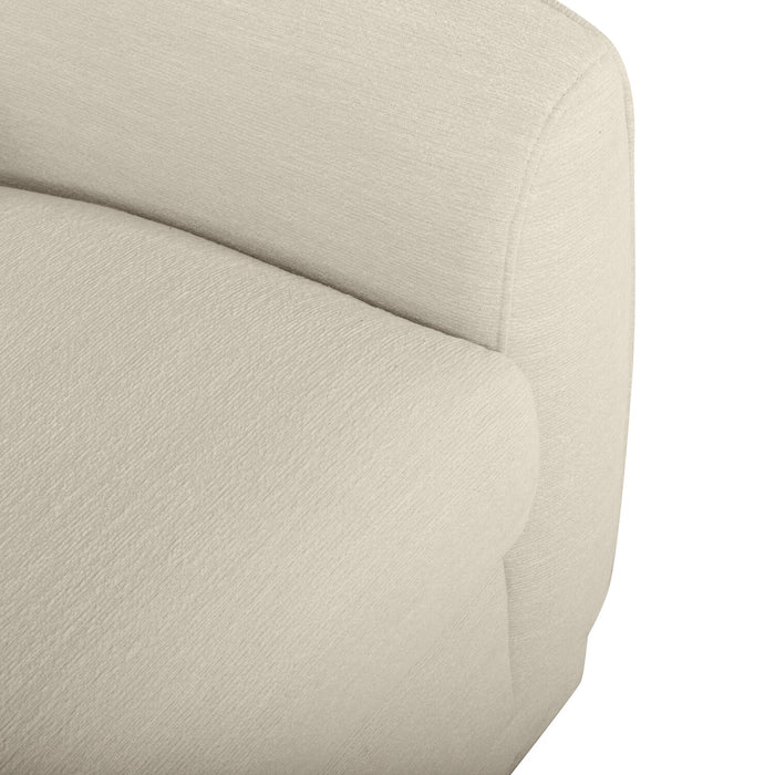 Rio 34.5\" Chenille Fabric Swivel Accent Chair - Ivory White