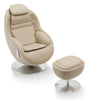 LG 29.6" Leather-Look Fabric Reclining Massage Chair with Matching Ottoman - Brown | Fauteuil de massage inclinable LG de 29,6 po en tissu d’apparence cuir avec pouf assorti - brun