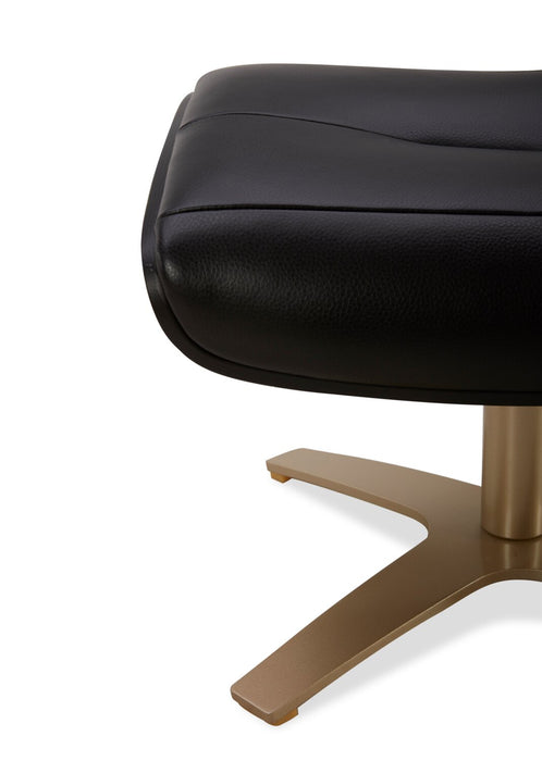 Halo Top-Grain Genuine Leather Swivel Reclining Chair with Footrest 