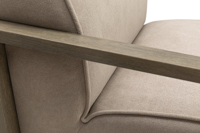Mode 29.5\" Velvet Swivel Accent Chair with Wood Arms - Beige
