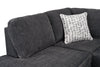 Made in Canada Morgan 3-Piece Left-Facing Chenille Fabric Sectional with Sofa and Accent Pillows - Grey | Sofa sectionnel de gauche Morgan 3 pièces fabriqué au Canada en tissu de chenille avec sofa et coussins décoratifs - gris