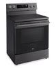 LG 6.3 Cu. Ft. Smart Electric Range with Air Fry - Black Stainless Steel - LREN6323ZE | Cuisinière intelligente électrique LG de 6,3 pi³ avec friture à air - acier inoxydable noir - LREN6323ZE