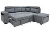 Coast 3-Piece Right-Facing Fabric Sleeper Sectional with Storage and Ottoman - Smoke | Sofa-lit sectionnel de droite Coast 3 pièces en tissu avec rangement et pouf - fumée