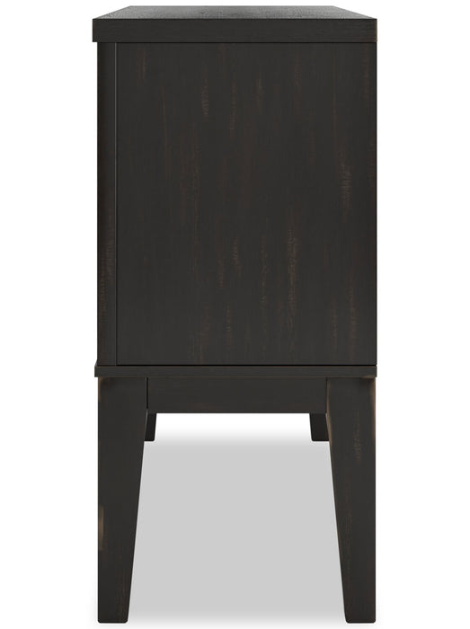 Shaw Dining Server with Storage & Built-In Wine Rack, Cane-Look Details, 56\"W - Black