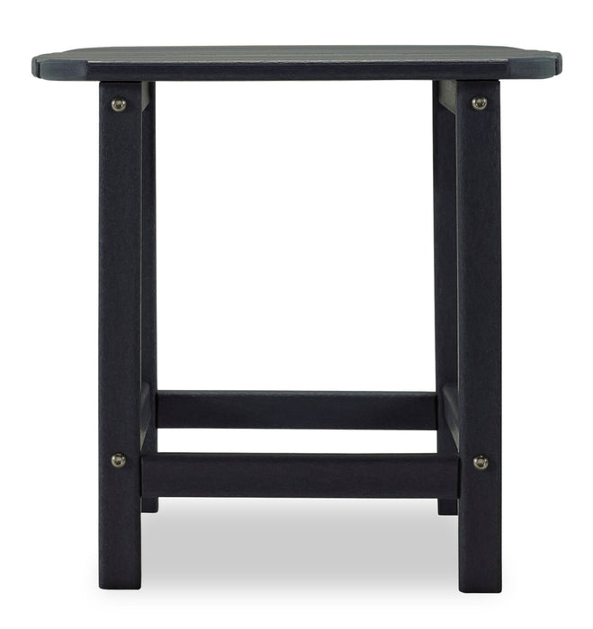 Bask Outdoor Patio End Table - 15\"W, High Density Plastic, UV & Weather Resistant - Black