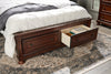 Chelsea Platform Storage Bed with Headboard & Frame, Cherry Brown - Queen Size | Lit plateforme de rangement Chelsea avec tête de lit et cadre de lit, brun cerisier - format grand lit