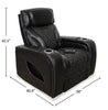 Elite 38" Genuine Leather Massage Power Reclining Chair with Immersive Audio and Power Headrest - Black | Fauteuil de massage à inclinaison électrique Elite de 38 po en cuir véritable avec son immersif et appuie-tête électrique - noir