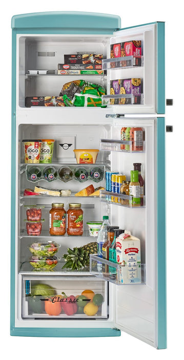 Unique Classic Retro 24\" 11 Cu Ft. Top Freezer Refrigerator – Ocean Mist Turquoise - UNQ-310L T TM