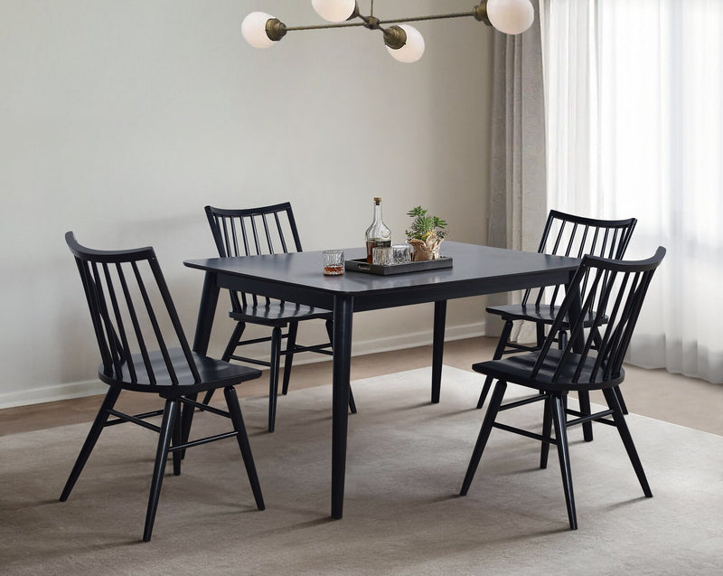 Astro Dining Table, Tapered Legs, 59.1\"W - Black