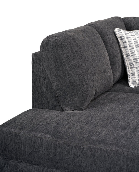 Made in Canada Morgan 3-Piece Left-Facing Chenille Fabric Wrap Sectional with Accent Pillows - Grey