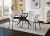 Luka 5pc Dining Set with Table & 4 Chairs, Sintered Stone Top, Metal, 43.5"W Round - Grey/Taupe | Ensemble de salle à manger Luka 5 pièces en métal avec table ronde de 43,5 po (L), dessus en pierre frittée et 4 chaises - gris et taupe