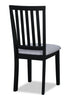 Bryn Dining Chair with Fabric Seat, Slat-Back - Black | Chaise de salle à manger Bryn avec siège en tissu, dossier à lattes - noire