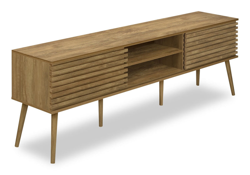 Gemma 72\" Rustic TV Stand with Storage and Cable Management for TVs up to 80\"- Brown