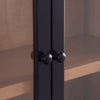 Kort & Co Aeris 36" Arched Curio Cabinet with Glass Doors – Matte Black and Natural Oak  | Armoire vitrée arquée Aeris de Kort & Co. avec portes en verre - noir mat et chêne naturel