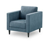 Metro 32" Fabric Chair with Tufted Seat Cushion and Reversible Back Cushion - Denim Blue | Fauteuil Metro de 32 po en tissu avec coussin de siège capitonné et coussin de dossier réversible - bleu denim