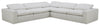Sky Modular 5-Piece Fabric Power Reclining Sectional with Removable Feather Down Cushions - Nathan Wheat | Sofa sectionnel à inclinaison électrique modulaire Sky 5 pièces en tissu avec coussins amovibles en duvet et plumes - blé Nathan