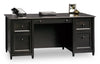 Edge Water 65.12" Executive Desk with 4 Drawers - Estate Black | Bureau président Edge Water de 65,12 po à 4 tiroirs - noir Estate