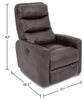 Quinn Leather-Look Fabric Swivel Rocker Power Recliner - Brown 