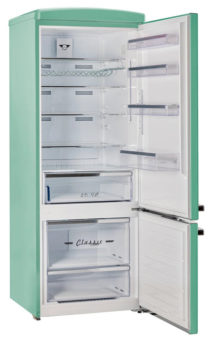 Unique Classic Retro 28\" 17 Cu Ft. Bottom Mount Refrigerator - Turquoise - UNQ-455L T AC