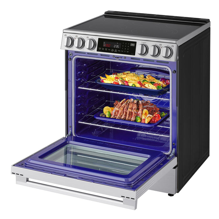 LG 6.3 Cu. Ft. Smart Electric Range with Air Fry – Fingerprint Resistant Stainless Steel - LSEL6337XE