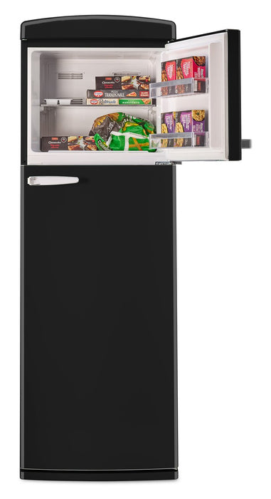 Unique Classic Retro 24\" 11 Cu Ft. Top Freezer Refrigerator – Midnight Black - UNQ-310L B TM