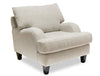 Made in Canada Nofia 36\" Chenille Fabric Chair with Wood Legs - Linen Beige