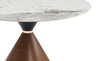Alwin Dining Table with Sintered Stone Top, Hourglass Base with Gold Accent - 47.25"W Round - Brown | Table de salle à manger Alwin avec dessus en pierre frittée, base en forme de sablier et touches dorées - 47,25 po (L), ronde - brune