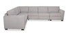 Vault 5-Piece Sectional with Pull-Out Loveseat and Storage Chairs - Grey | Sofa sectionnel Vault 5 pièces avec causeuse-lit et fauteuils de rangement - gris