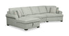 Scott Living Haven 3-Piece Right-Facing Chenille Fabric Cuddler Sleeper Sectional with Storage - Seafoam Blue |  Sofa-lit sectionnel enveloppant de gauche Haven de Scott Living 3 pièces en tissu de chenille avec rangement - écume de mer
