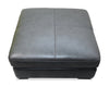 Classico 30" Genuine Leather Ottoman with Wood Legs– Carbon Grey | Pouf Classico de 30 po en cuir véritable avec pattes en bois - gris carbone