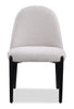 Kort & Co. Capri 5pc Dining Set with Table & 4 Linen-Look Chairs, Pedestal Base, 47"W Round - Beige | Ensemble de salle à manger Capri de Kort & Co. 5 pièces avec table ronde de 47 po (L), base piédestal et 4 chaises d’apparence lin - beige