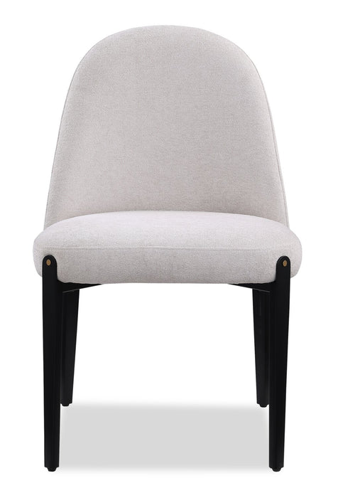 Kort & Co. Capri 5pc Dining Set with Table & 4 Linen-Look Chairs, Pedestal Base, 47\"W Round - Beige