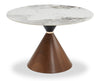 Alwin 5pc Dining Set with Table & 4 Chairs, Sintered Stone Top, Metal, 47.25"W Round - Brown/Grey | Ensemble de salle à manger Alwin 5 pièces en métal avec table ronde de 47,25 po (L), dessus en pierre frittée et 4 chaises - brun et gris
