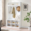 Quinn 39.75" Hall Tree with Shoe Storage - Matte White | Portemanteau Quinn de 39,75 po avec rangement pour chaussures - blanc mat | QUINNHAL