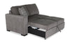 Made in Canada Legend 2-Piece Right-Facing Chenille Fabric Cuddler Sleeper Sectional - Pewter Brown | Sofa-lit sectionnel enveloppant de droite Legend 2 pièces fabriqué au Canada en tissu de chenille - brun étain