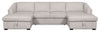 Envy 3-Piece Chenille Fabric Sleeper Sectional with Two Storage Chaises - Fog Grey | Sofa-lit sectionnel Envy 3 pièces en tissu de chenille avec 2 fauteuils longs de rangement - gris brouillard