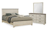Clara 5pc Bedroom Set with Bed, Dresser & Mirror, Bleached Oak & Brown - Queen Size | Ensemble de chambre à coucher Clara 5 pièces avec lit, commode et miroir, chêne blanchi et brun - format grand lit